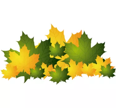 αυτοκόλλητο με κίτρινα και πράσινα φύλλα autum - TenStickers