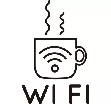 αυτοκόλλητο wi-fi για καφέ - TenStickers