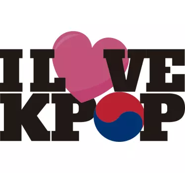 Λατρεύω το kpop music decal - TenStickers