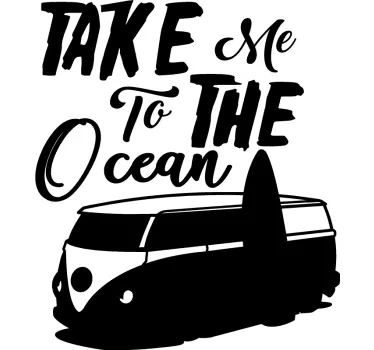 Surfer camper κείμενο τοίχου decal - TenStickers