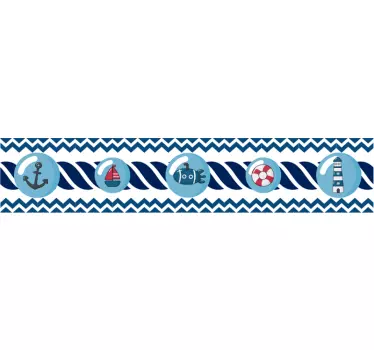 αυτοκόλλητο με τα παιδικά σύνορα ναύτη - TenStickers