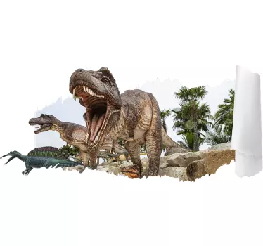 Τρισδιάστατο ντεκόρ τοίχων πάρκων jurassic - TenStickers