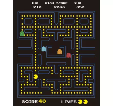 Pacman βιντεοπαιχνίδι wall decal - TenStickers