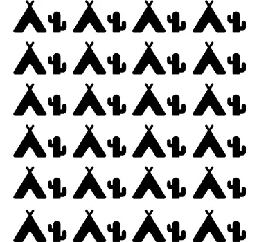 Teepee σκηνή και κάκτος φύλλο τοίχου - TenStickers