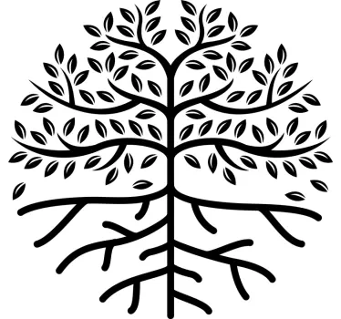 δέντρο ζωή με ρίζες δέντρο τοίχου decal - TenStickers