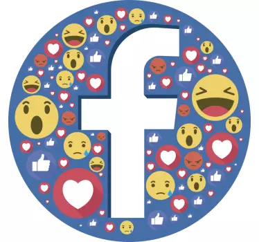 Decal παραθύρου λογότυπου emoji facebook - TenStickers