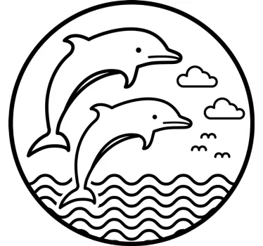 δελφίνι ναύτης άλμα ψάρι τοίχου decal - TenStickers