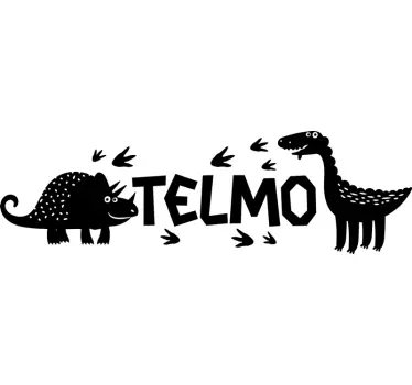 ευτυχισμένος δεινόσαυρος με όνομα wall decal - TenStickers