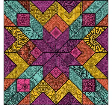Decal παράθυρο μωσαϊκού paisley - TenStickers