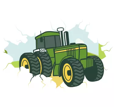 τρακτέρ 3d john deere εικόνα wall art decal - TenStickers