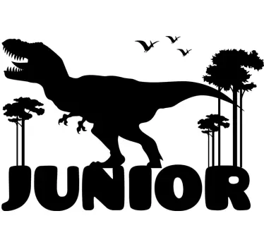 Αυτοκόλλητο τοίχου t-rex εξατομικευμένο όνομα δεινοσαύρου - TenStickers