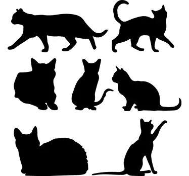 7 γάτες σιλουέτες σκύλου - TenStickers