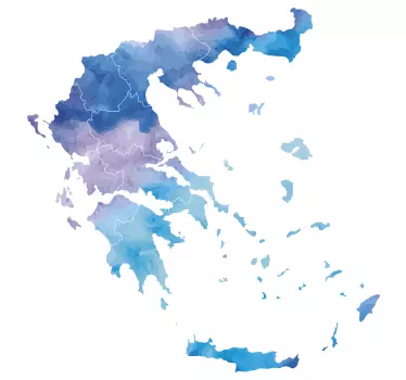 ακουαρέλα χάρτης της πόλης ελλάδα decal - TenStickers