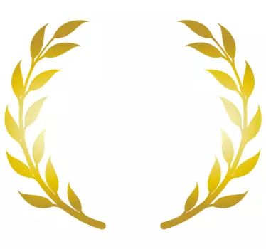 αυτοκόλλητο τοίχου χρυσό κυκλικό στεφάνι ελιάς - TenStickers