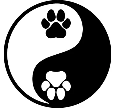 σκυλί paw yin yang αυτοκόλλητο αυτοκινήτου - TenStickers