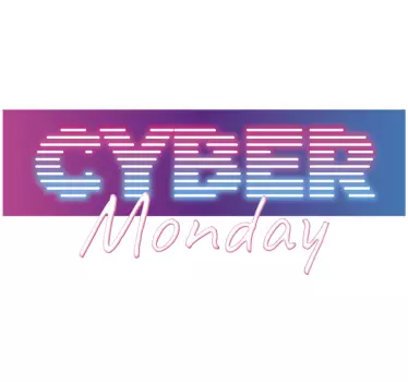ριγέ νέον cyber Δευτέρα αυτοκόλλητα μαύρο Παρασκευή - TenStickers