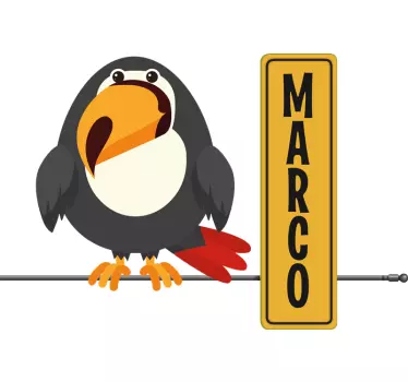 άγριο ζώο toucan με όνομα παιδικό υπνοδωμάτιο - TenStickers