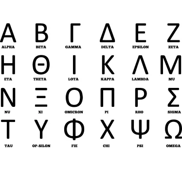 ελληνικό αλφάβητο τοίχο decal - TenStickers