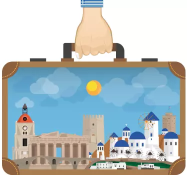 αυτοκόλλητο της Ελλάδας σε μια βαλίτσα - TenStickers