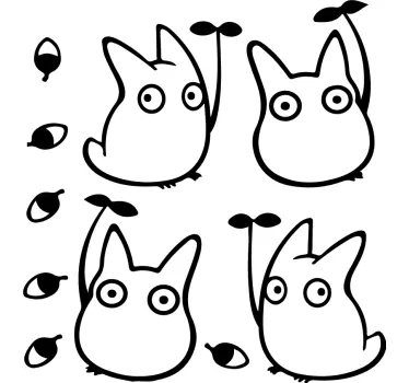 χαριτωμένο anime πλάσματα τέρας decal - TenStickers