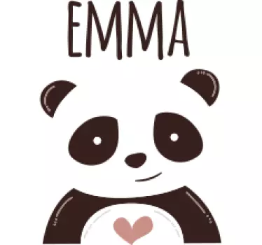 αυτοκόλλητο ευτυχισμένο panda με όνομα μωρό - TenStickers