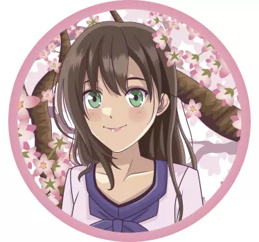 ανθισμένο anime καρτούν τοίχου decal - TenStickers