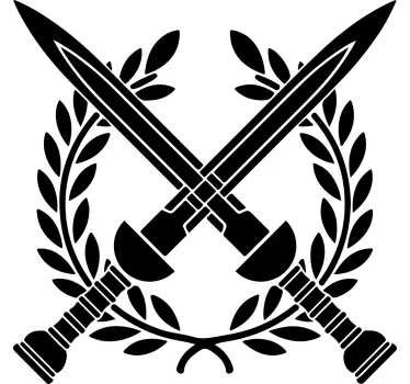 αυτοκόλλητο τοίχου με σπαθιά και αντικείμενα στεφάνι - TenStickers