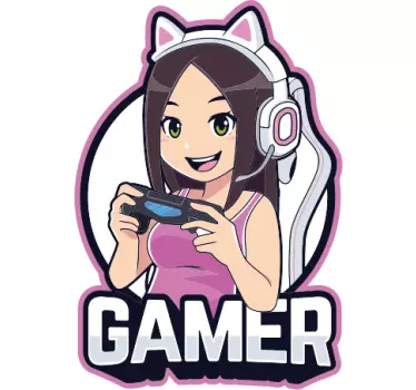 Gamer anime κορίτσι εικόνα wall art - TenStickers