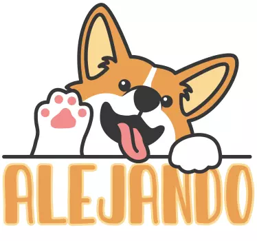 Anime corgi κυματίζοντας εικαστικά - TenStickers