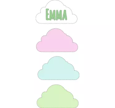 αυτοκόλλητο με σύννεφα με όνομα μωρό - TenStickers