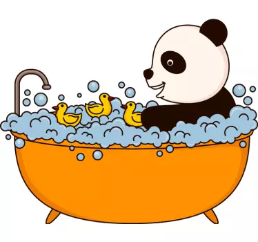 αυτοκόλλητο panda bath άγριων ζώων - TenStickers