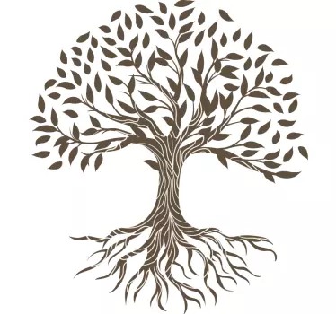 δέντρο της ζωής vintage φόντο δέντρο τοίχο decal - TenStickers
