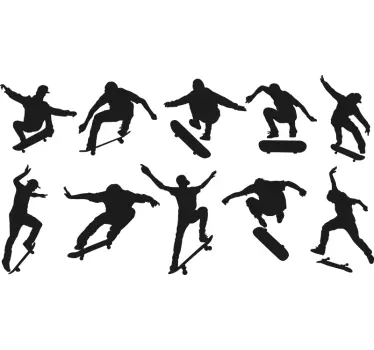 Σιλουέτες skateborders παράθυρο decal - TenStickers