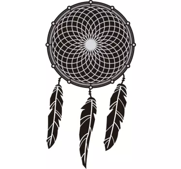 αυτοκόλλητο τοίχου μαύρο εθνοτικό dreamcatcher - TenStickers
