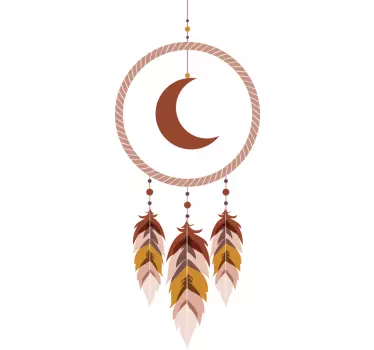 Dreamcatcher με decal τοίχου αντικειμένου σελήνης - TenStickers