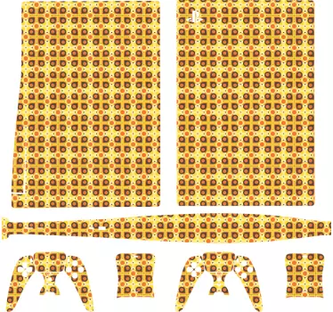 πορτοκαλί γεωμετρικό σχήμα ps5 decal - TenStickers