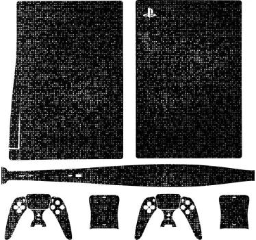 μαύρο pixel μοτίβο ps5 decal - TenStickers