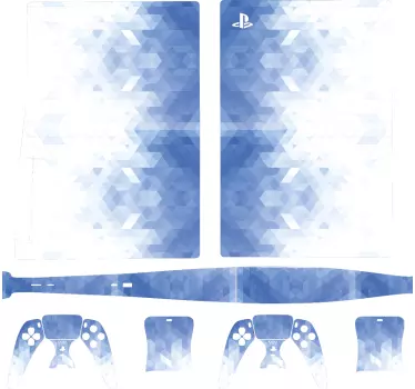 μπλε και άσπρο αφηρημένο playstation 5 decal - TenStickers