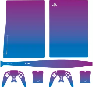 αυτοκόλλητα μοβ και μπλε αφηρημένο φόντο playstation 5 - TenStickers
