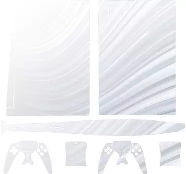 λευκό και γκρι αφηρημένο κύμα playstation - TenStickers