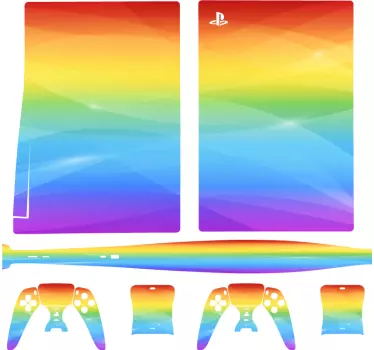 αυτοκόλλητο ουράνιο τόξο playstation 5 - TenStickers
