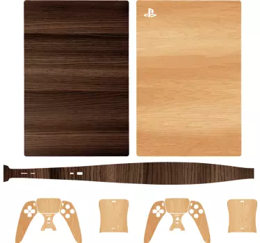 ξύλο υφή playstation 5 decal - TenStickers