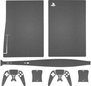 γκρι άνθρακα επιτραπέζιο playstation 5 decal - TenStickers