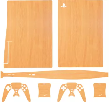 Αυτοκόλλητο με αυτοκόλλητο playstation 5 από ξύλο σφενδάμου - TenStickers