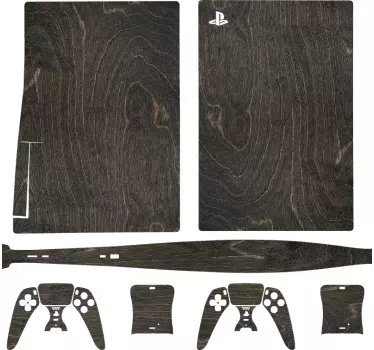 έβενο ξύλο playstation 5 βινυλίου decal - TenStickers