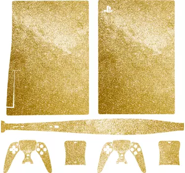 λαμπερό χρυσό δέρμα playstation 5 decal - TenStickers