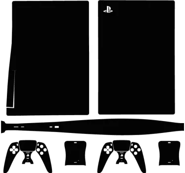 ματ μαύρο δέρμα playstation 5 βινυλίου decal - TenStickers