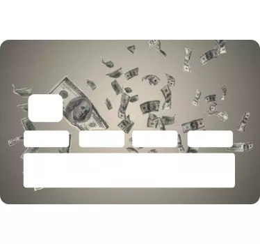 αυτοκόλλητο κάρτα δολαρίων βροχή χρήματα δολάρια - TenStickers