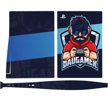 Bad gamer man μασκότ playstation decal - TenStickers