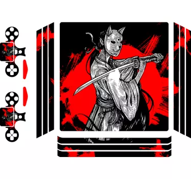 Ninja girl playstation 4 decal - TenStickers